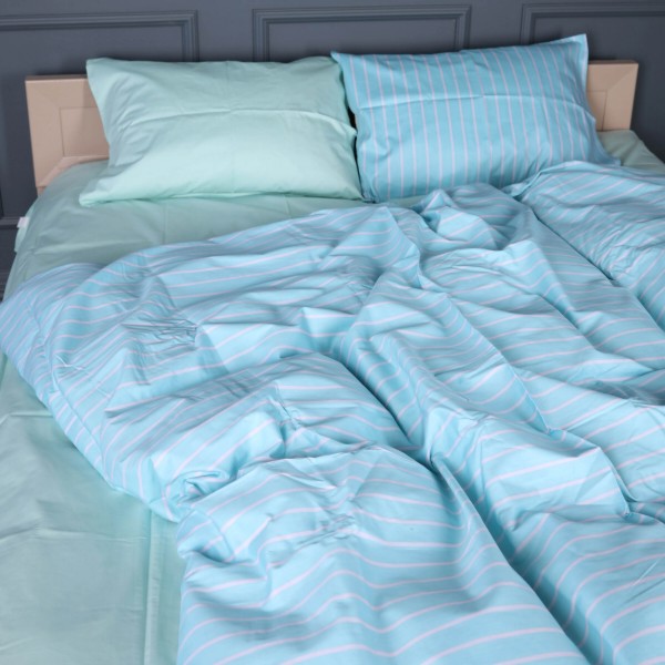 Фото - Комплект постільної білизни MirSon 22-1466 Seafoam Stripe 220х240 (2200013051565)
